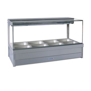 Roband S24 - Square Glass Hot Food Display Bar - Double Row, 4 Pans Wide