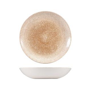 DIS Round Coupe Bowl 248mm CHURCHILL "Studio" Raku Garnet Orange