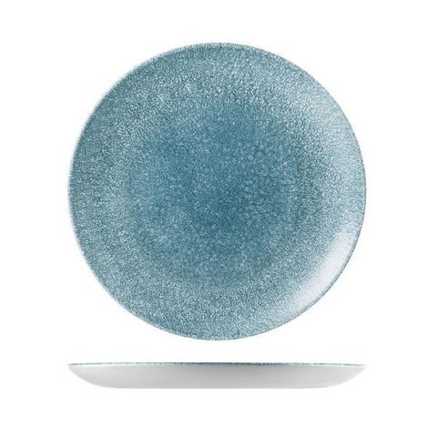 Round Coupe Plate 288mm CHURCHILL "Studio" Raku Topaz Blue