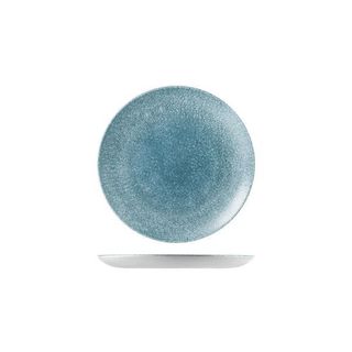 Round Coupe Plate 165mm CHURCHILL "Studio" Raku Topaz Blue