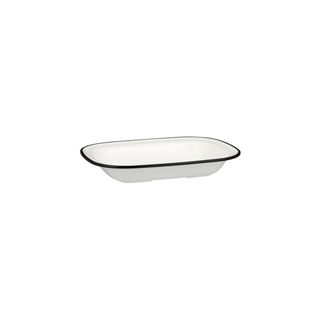 Evoke Rectangular Platter 200 x 145 x 40mm RYNER White with Black Rim