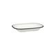 Evoke Rectangular Platter 230 x 175 x 40mm RYNER White with Black Rim