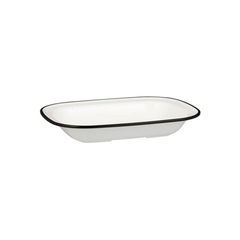 Evoke Rectangular Dish 270 x 200 x 42mm RYNER White with Black Rim