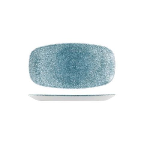 Oblong Chef's Plate 355x189mm CHURCHILL "Studio" Raku Topaz Blue