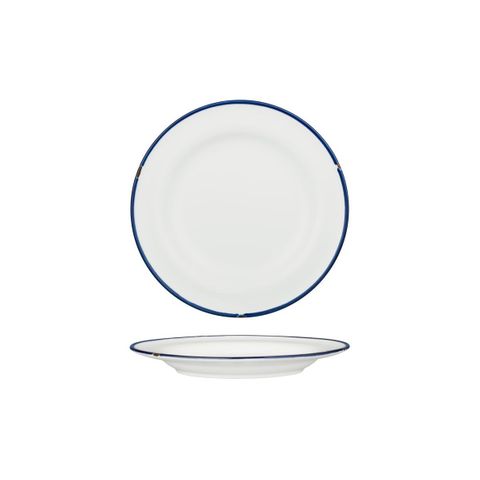 Round Plate - Wide Rim 210mm LUZERNE TinTin White/Navy