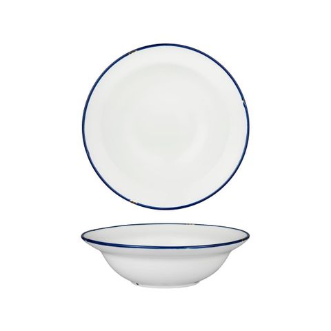 Round Deep Plate / Bowl 220mm LUZERNE TinTin White/Navy