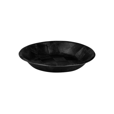 Round Serving Bowl 450mm Black Woven Wood