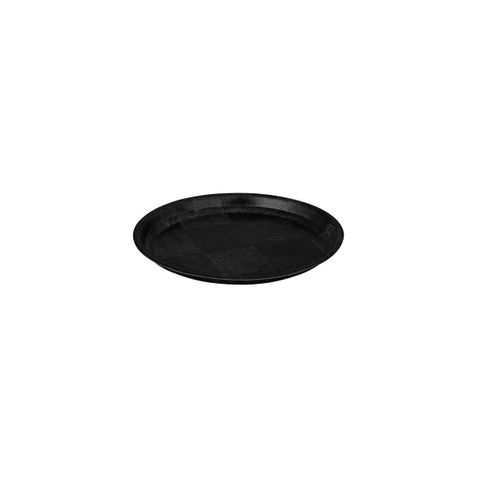 Round Tray 150mm Black Woven Wood