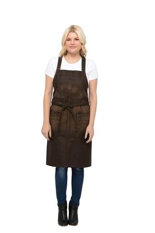 Galveston Chocolate Cross-Back Bib Apron