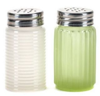 Serax Jadite Green and Milk White Salt & Pepper Set 40x70mm