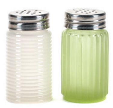 Serax Jadite Green and Milk White Salt & Pepper Set 40x70mm