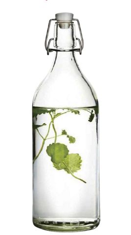 Olive Glass Bottle Clear-1.1L