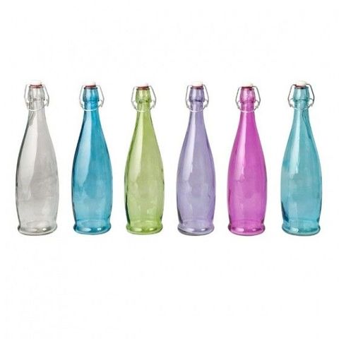1.0lt Modern Glass Bottle - Pink