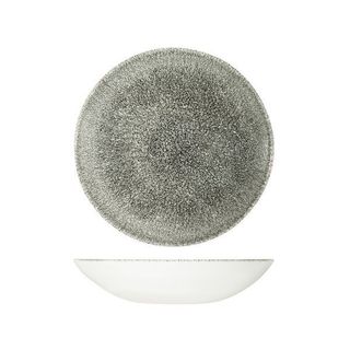 Round Coupe Bowl 248mm CHURCHILL "Studio" Raku Quartz Black