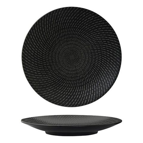 Round Coupe Plate 310mm LUZERNE ZEN Black Swirl