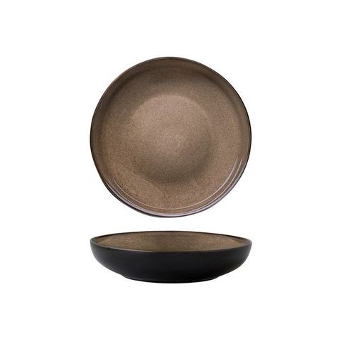 Round Bowl Plate 230x51mm LUZERNE RUSTIC Chestnut