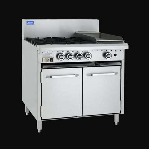 LUUS PROFESSIONAL RS 900MM 4 Burner 300mm Griddle & Oven 159mj NAT/159mj LPG