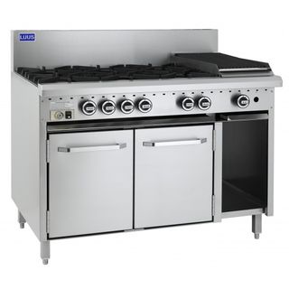 LUUS PROFESSIONAL RS 1200MM 6 Burner 300mm Chargrill & Oven 230mj NAT/230mj LPG