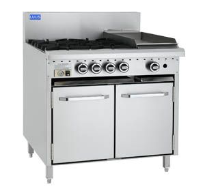 LUUS ESSENTIALS CRO 900MM 4 Burner 300mm Chargrill & Oven 140mj NAT/130mj LPG