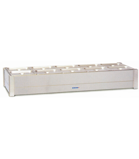 Roband BM22A - Hot Bain Marie - 2 Rows 4 x 1/2 size x 100mm pans & lids