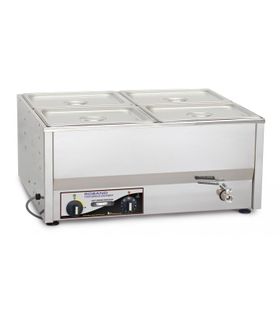 Roband BM4 - Counter Top Bain Maries + 4 X 1/2 Size 100mm pans & lids