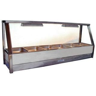 Roband E16 - Straight Glass Hot Food Display Bar - Single Row, 6 Pans Wide