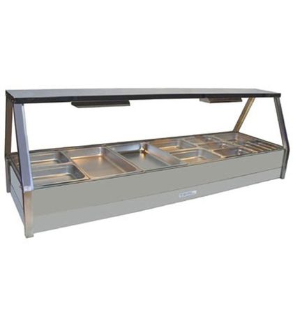 Roband E26 - Straight Glass Hot Food Display Bar - Double Row, 6 Pans Wide