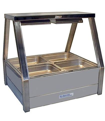 Roband E22 - Straight Glass Hot Food Display Bar - Double Row, 2 Pans Wide