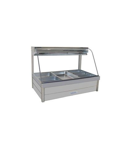 Roband CFX24RD - Curved Glass Refrigerated Food Display Bar (No Motor) - Double Row, 4 Pans Wide