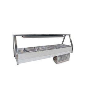 Roband ERX26RD - Straight Glass Refrigerated Food Display Bar - Double Row, 6 Pans Wide
