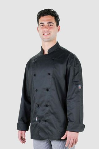 Traditional Chef Jacket Black Long Sleeve 2XL