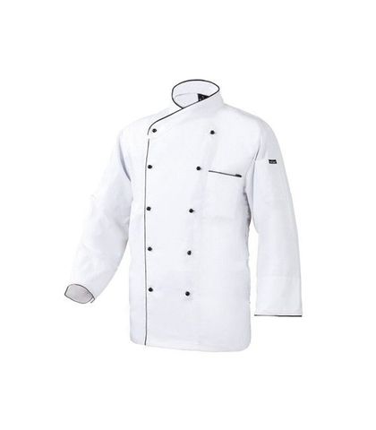Chef Jacket White with Small Black Button Size: M