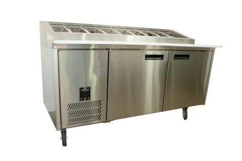 GLACIAN – 760mm Deep 2 Door S/S Pizza Prep Fridge