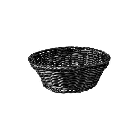 Round Display Basket Black 205mm- Heavy Duty Polypropylene