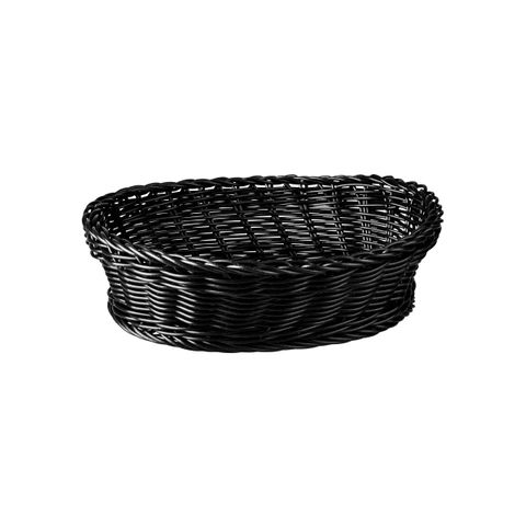 Oval Display Basket Black 240mm - Heavy Duty Polypropylene