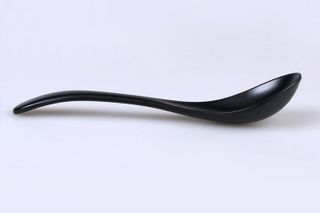 7.8" Melamine Soup Spoon 20x4.5cm Matt Black