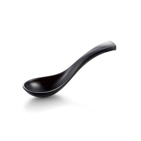 Melamine Chinese Soup Spoon 14.5x4cm Matte Black