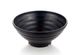 8" Melamine Round Ribbed Bowl 22x7.5cm Matte Black