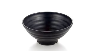 6" Melamine Round Ribbed Bowl 15.1x5.2 Matte Black