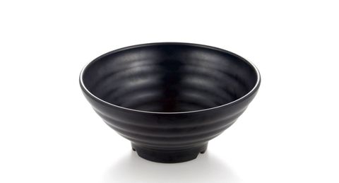 6" Melamine Round Ribbed Bowl 15.1x5.2 Matte Black