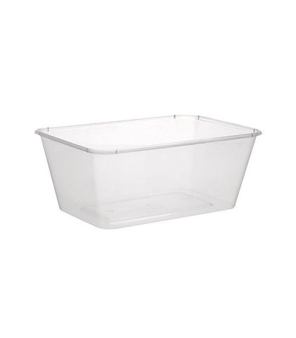 1000ml Rectangle Ribbed Container Clear (500/carton)