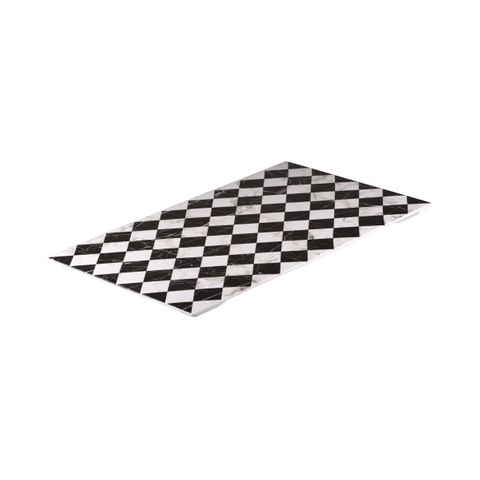 Display Serve Rectangular Platter 530x325mm RYNER Checkerboard Marble