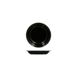 Evoke Deep Round Plate 200mm RYNER Black with White Rim