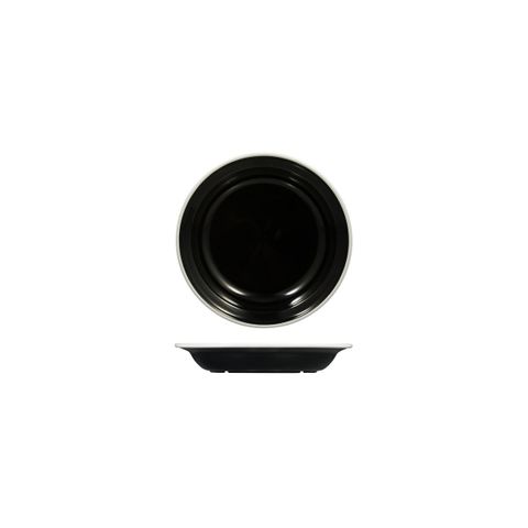 Evoke Deep Round Plate 200mm RYNER Black with White Rim