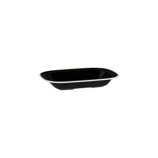 Evoke Rectangular Platter 200 x 145 x 40mm RYNER Black with White Rim