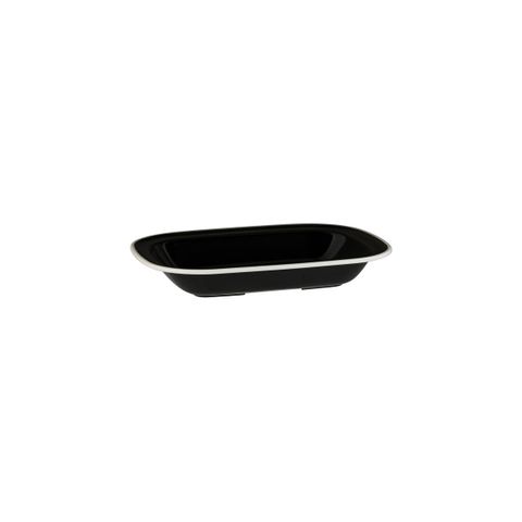Evoke Rectangular Platter 200 x 145 x 40mm RYNER Black with White Rim