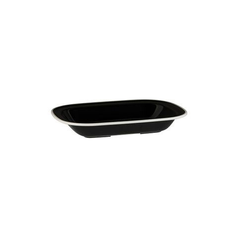 Evoke Rectangular Platter 230 x 175 x 40mm RYNER Black with White Rim