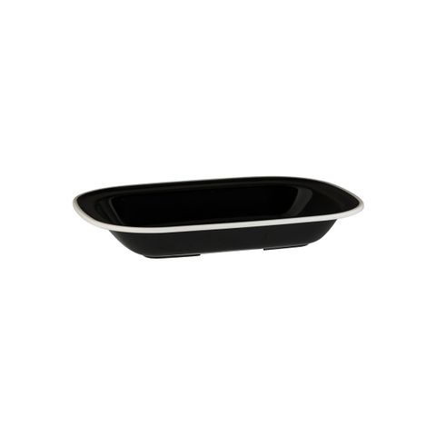 Evoke Rectangular Dish 270 x 200 x 42mm RYNER Black with White Rim