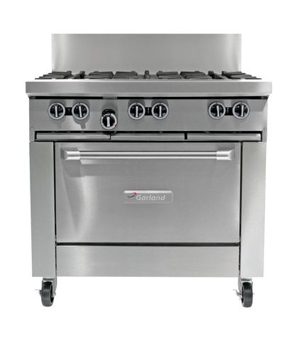 Garland HD Restaurant Series - 6 Open Burners And Convection Oven - Natural Gas (900mm Wide)