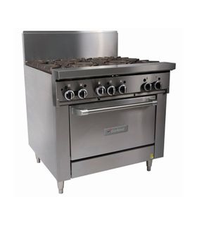Garland HD Restaurant Series - 6 Open Burners And Oven - Natural Gas (900mm Wide)